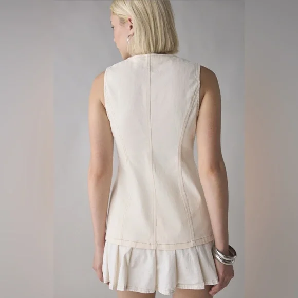 BDG Blanche Longline Denim Vest Top - Picture 2 of 3